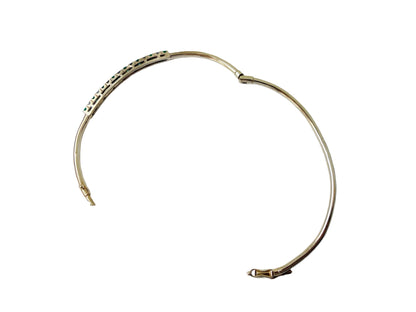 9ct Gold Emerald & Diamond Bangle