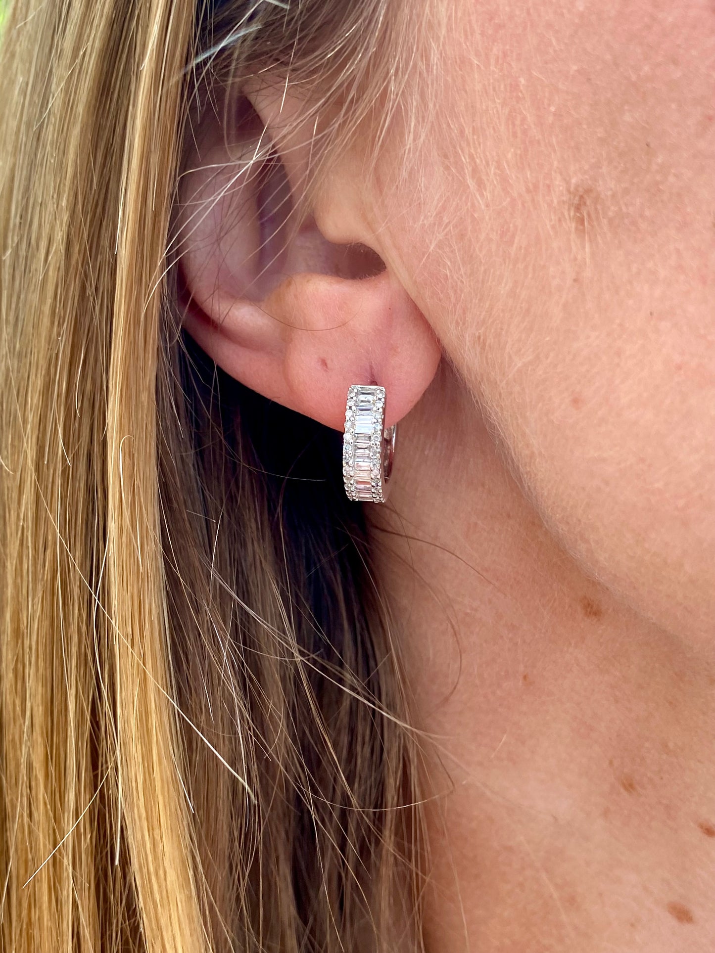 14ct Gold Diamond Hoop Earrings