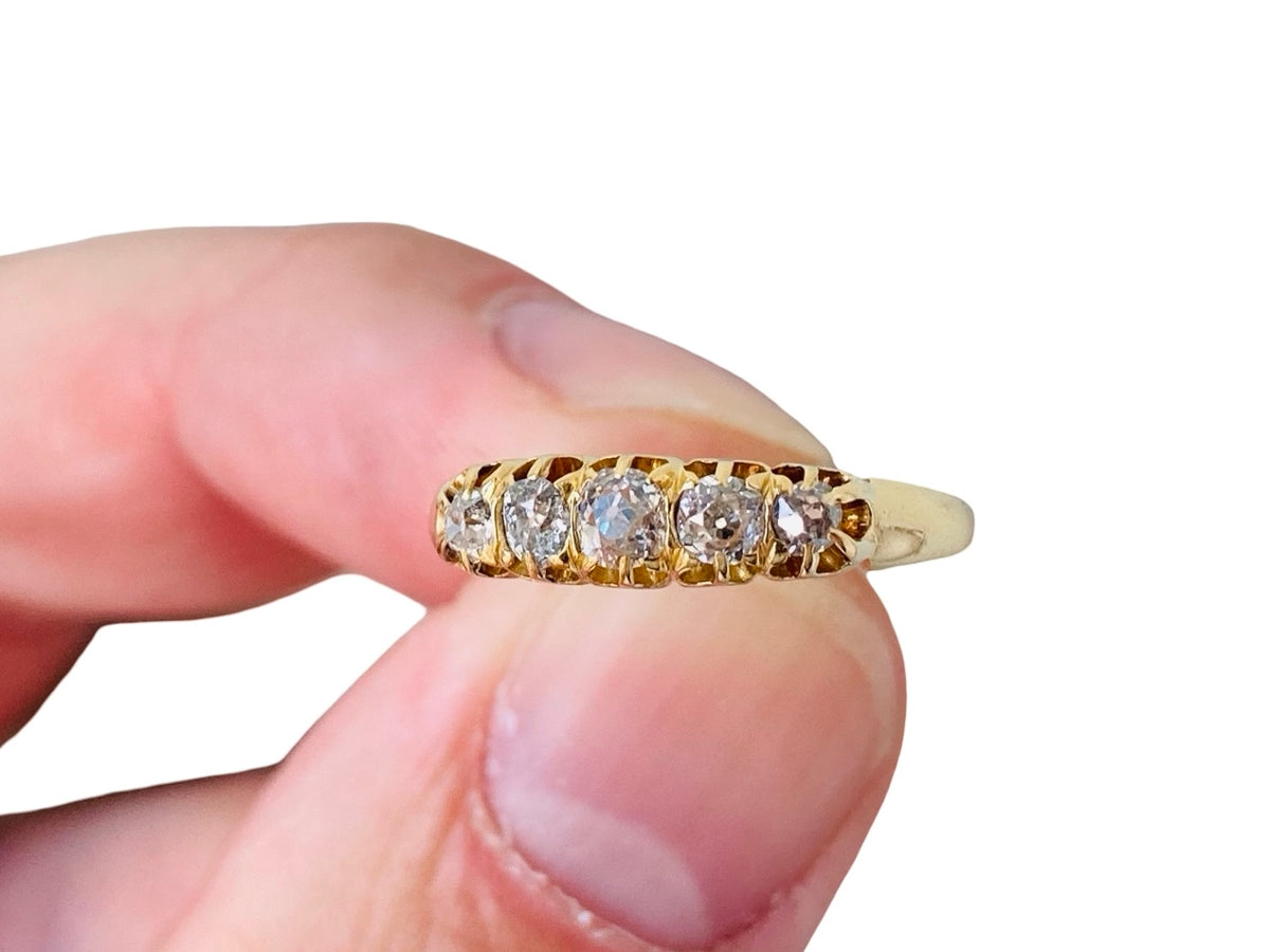 Antique 18ct Gold Five-Stone Diamond Ring