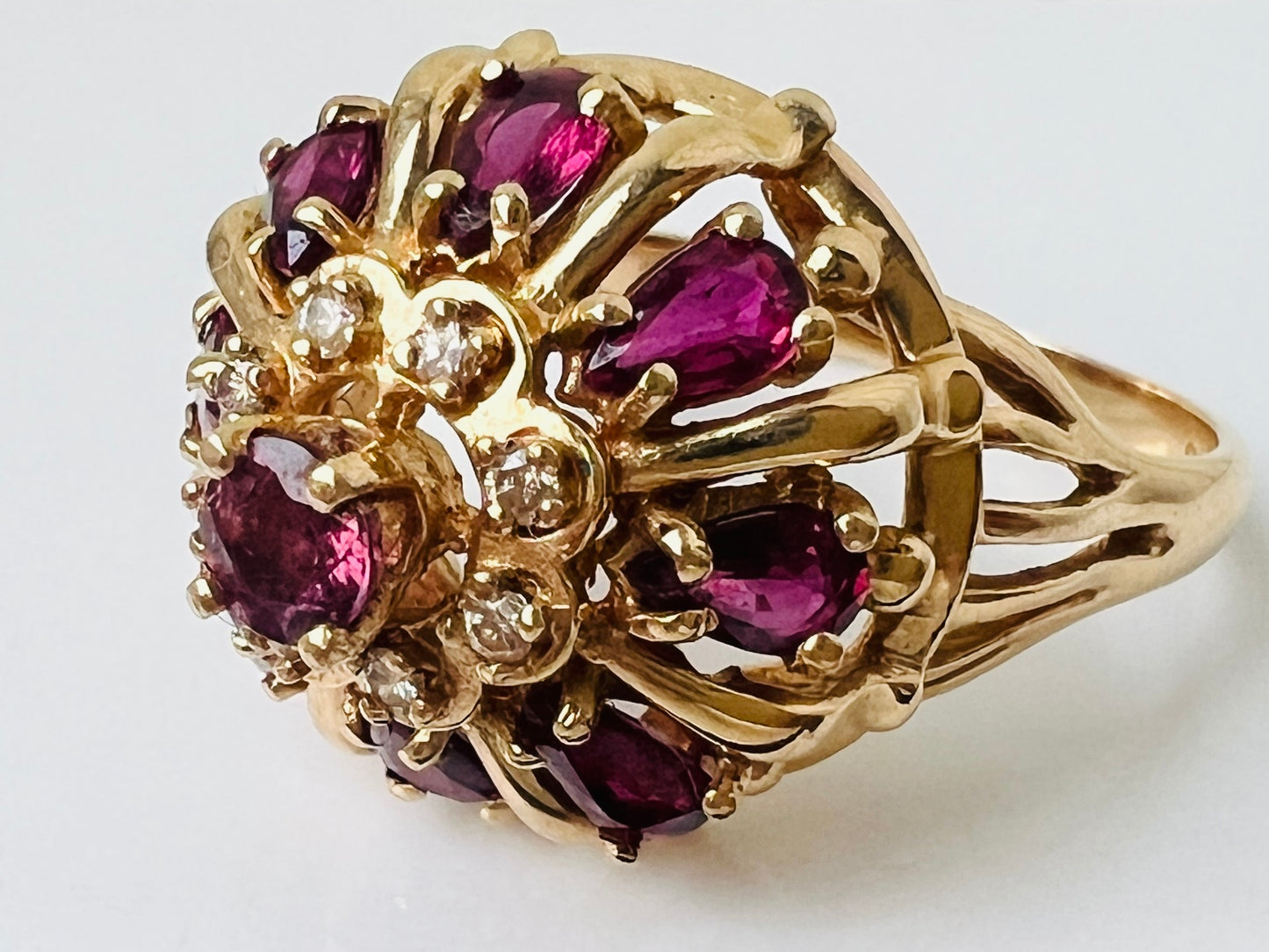 Vintage 14ct Gold Ruby & Diamond Ring
