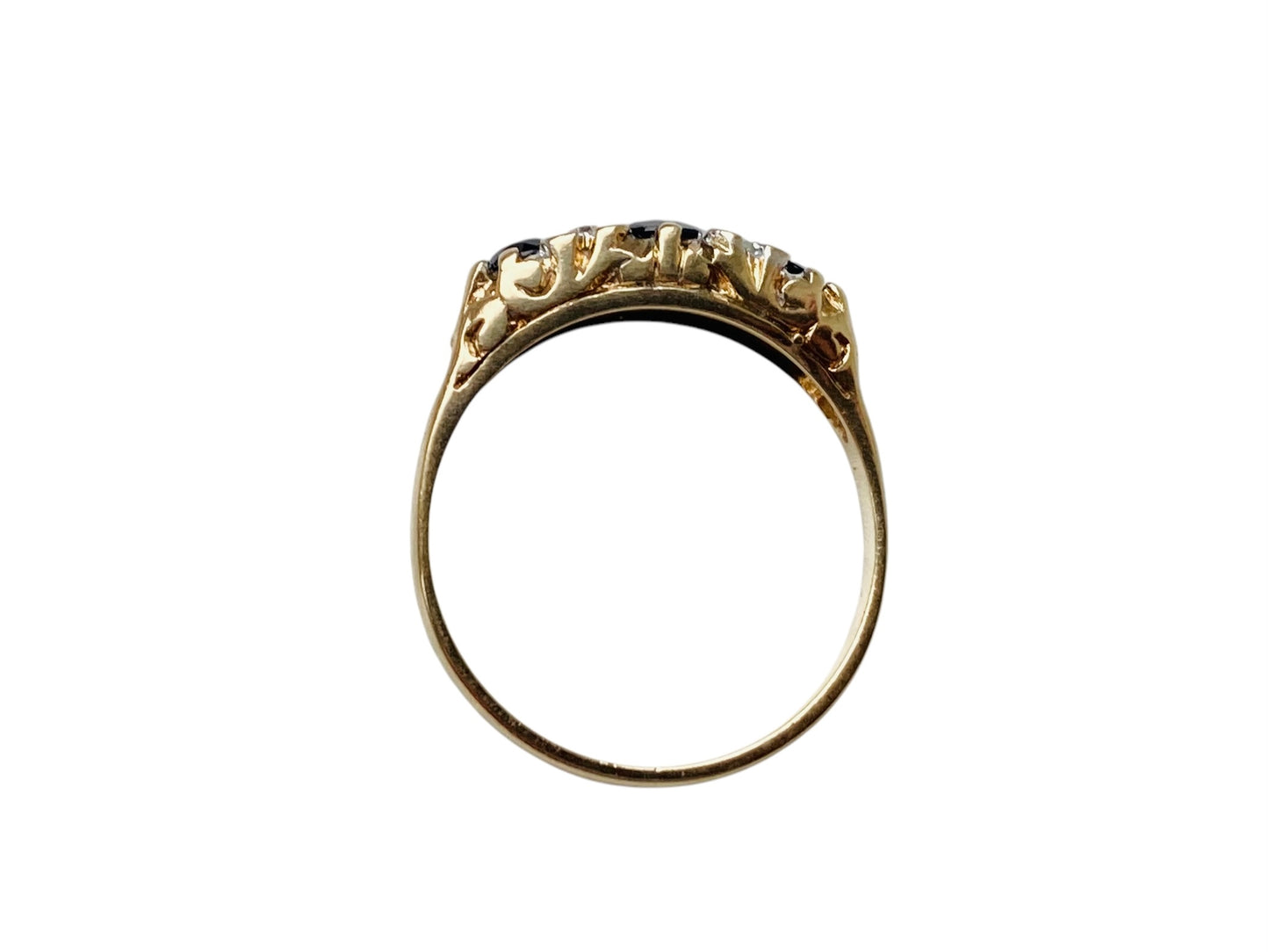 Vintage 9ct Gold Sapphire & Diamond Ring