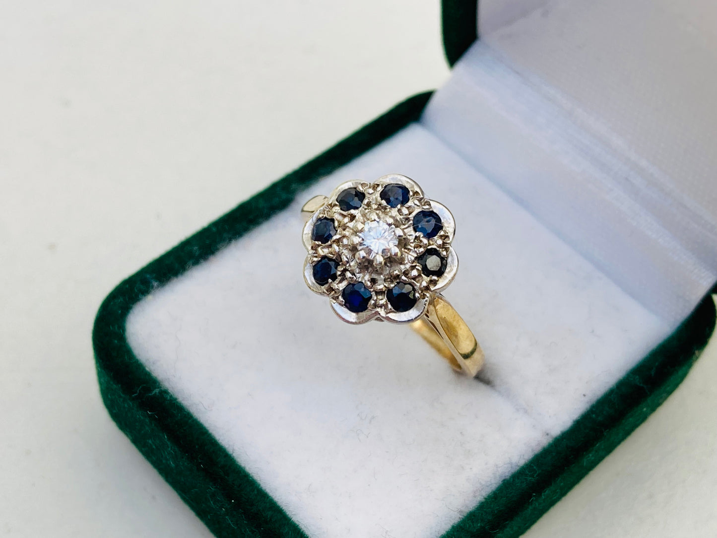 9ct Gold Sapphire & Diamond Ring