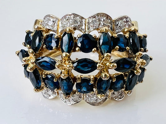 9ct Gold Sapphire & Diamond Ring