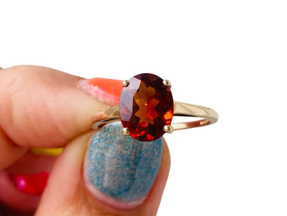 9ct Gold Hessonite Garnet Ring