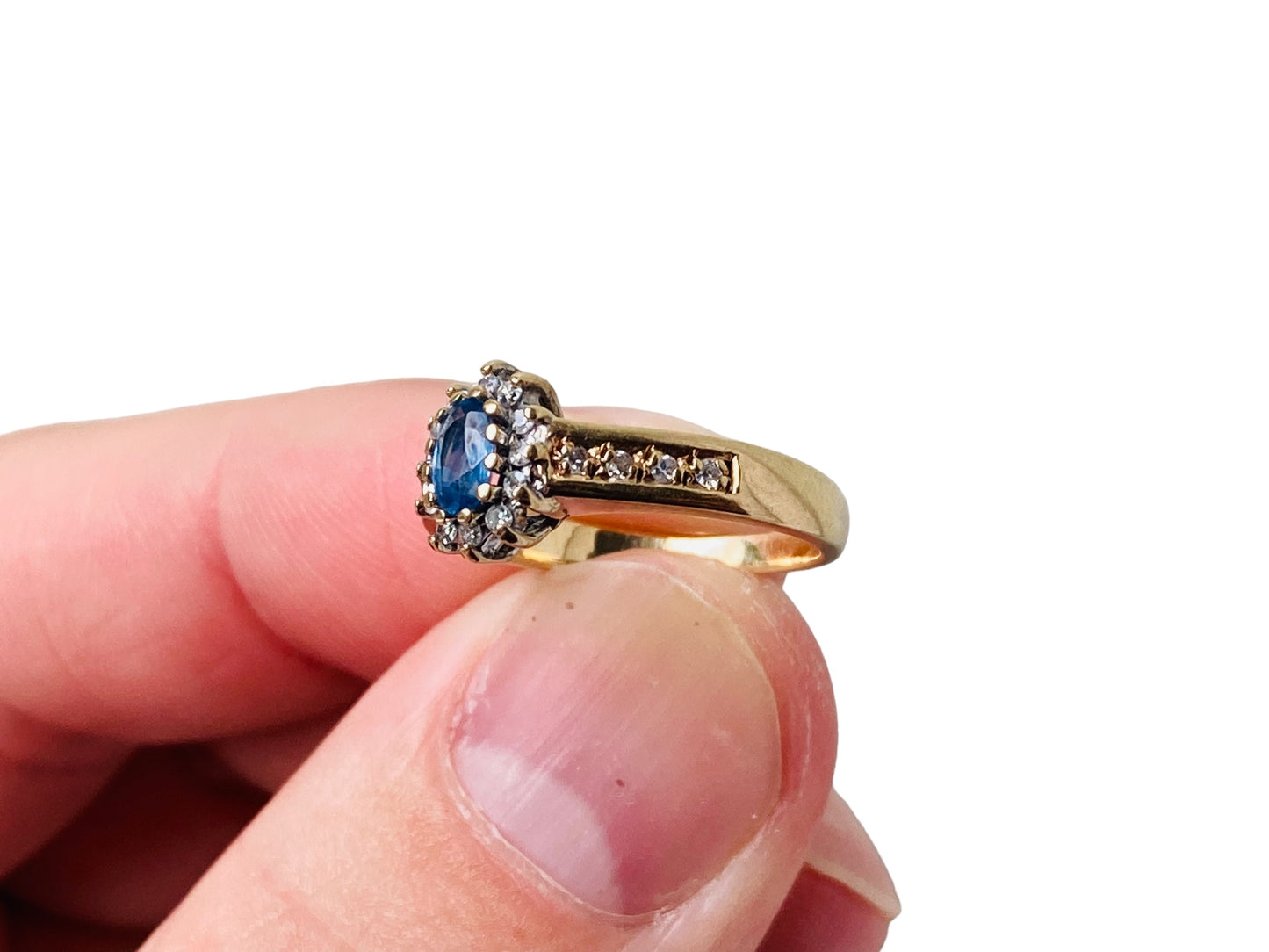 Vintage 9ct Gold Sapphire & Diamond Ring