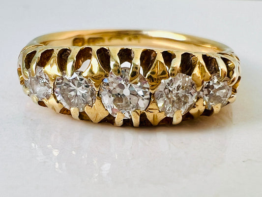 Antique 18ct Gold Five-Stone Diamond Ring