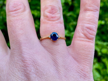 Vintage 18ct Gold Sapphire & Diamond Ring