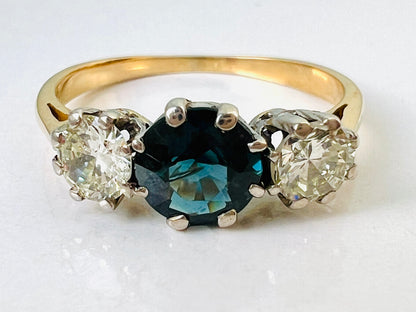 Antique 18ct Gold Sapphire & Diamond Ring