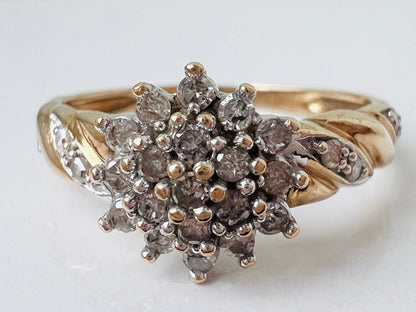 9ct Gold Diamond Cluster Ring