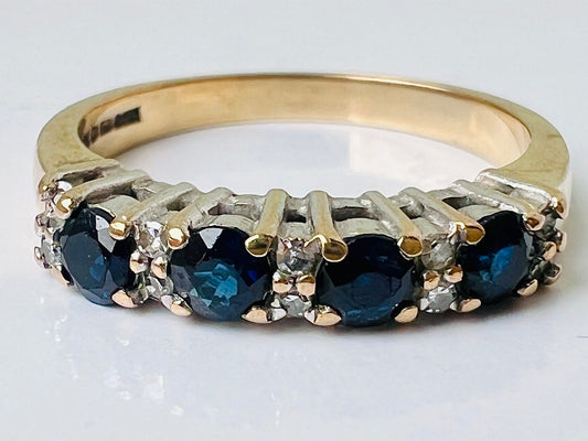 9ct Gold Sapphire & Diamond Ring