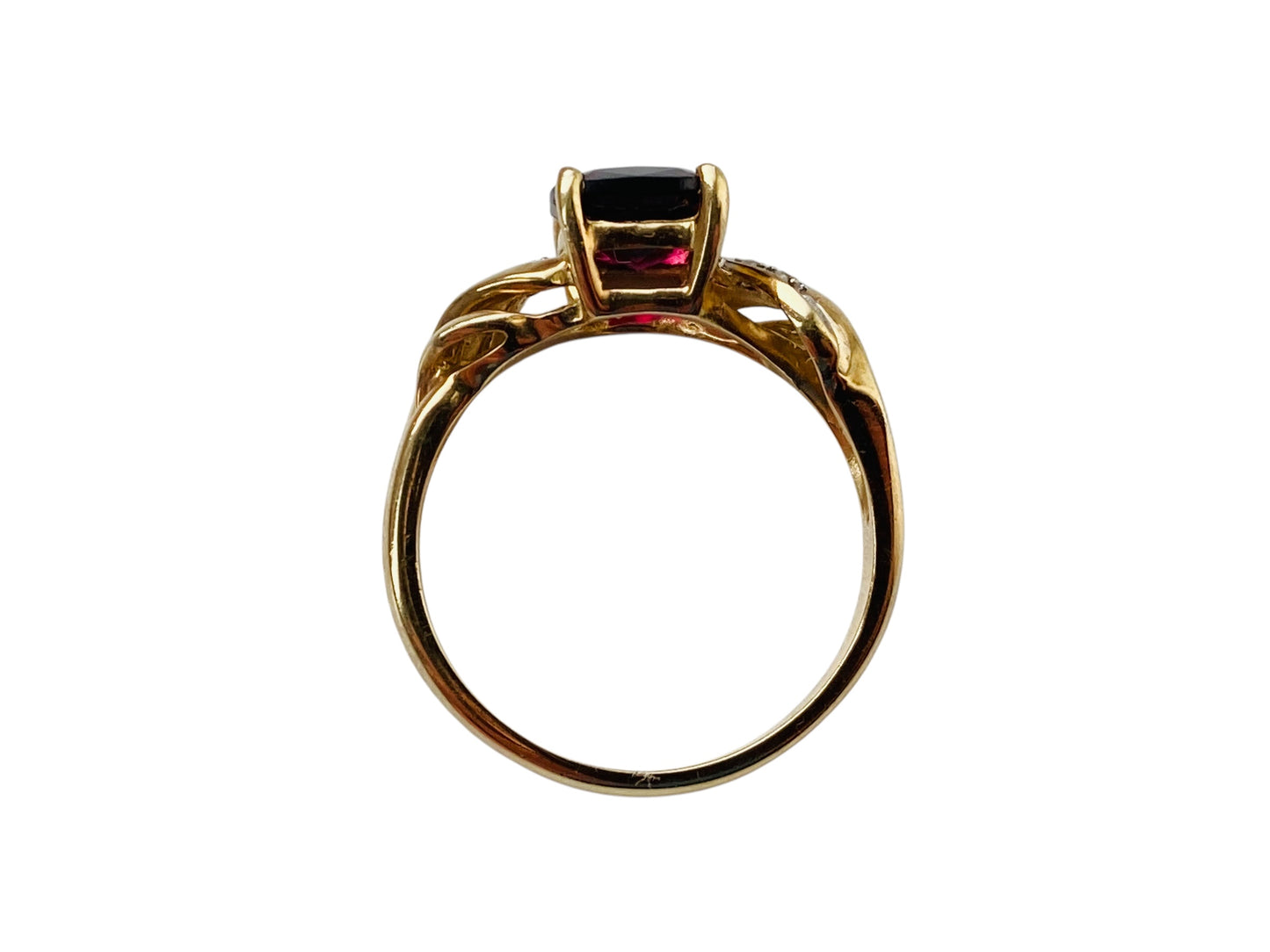 9ct Gold Garnet & Diamond Ring