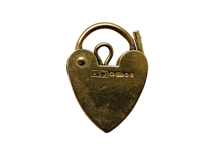 Vintage 9ct Gold Heart Padlock Clasp