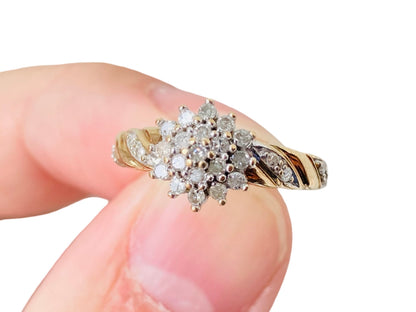 9ct Gold Diamond Cluster Ring