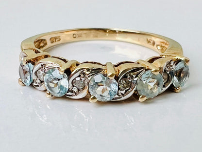 9ct Gold Topaz & Diamond Ring