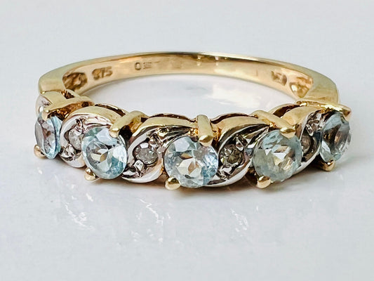 9ct Gold Topaz & Diamond Ring