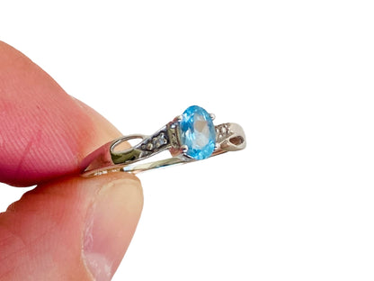 9ct Gold Topaz & Diamond Ring