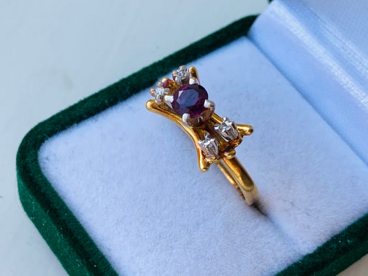 18ct Gold Ruby & Diamond Ring