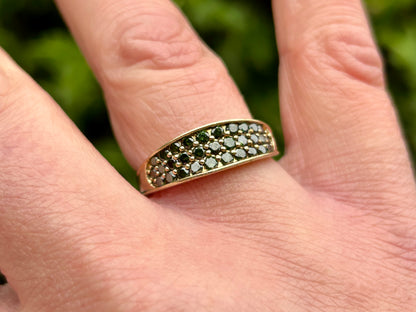 9ct Gold Green Diamond Ring