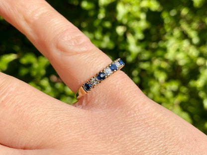 Vintage 18ct Gold Sapphire & Diamond Ring