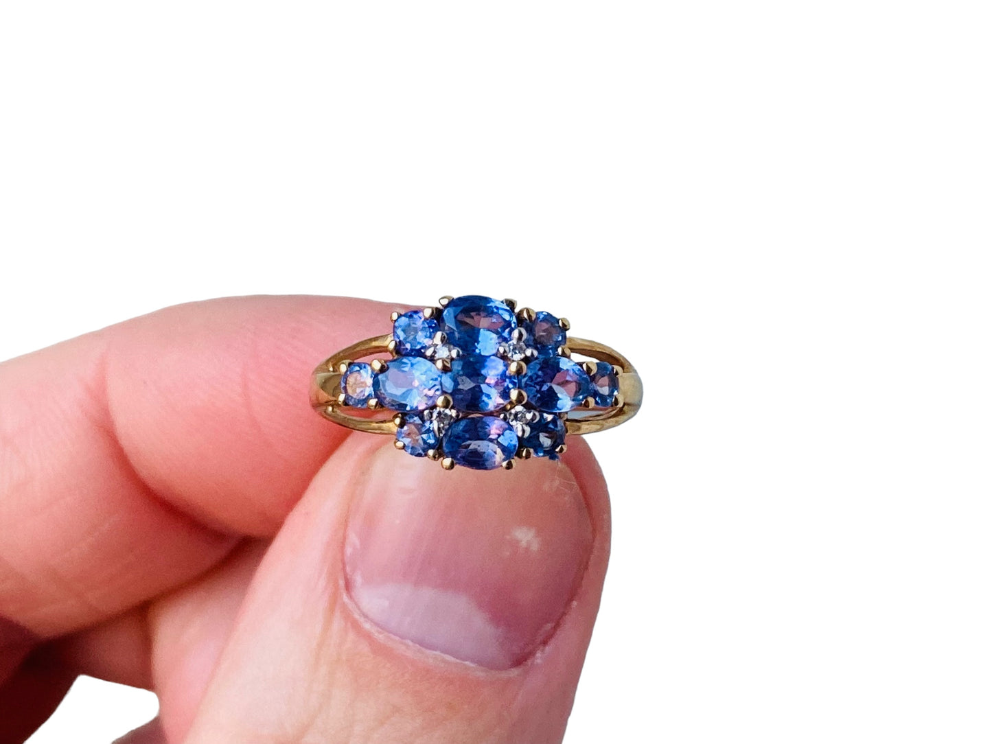 9ct Gold Tanzanite & Diamond Ring