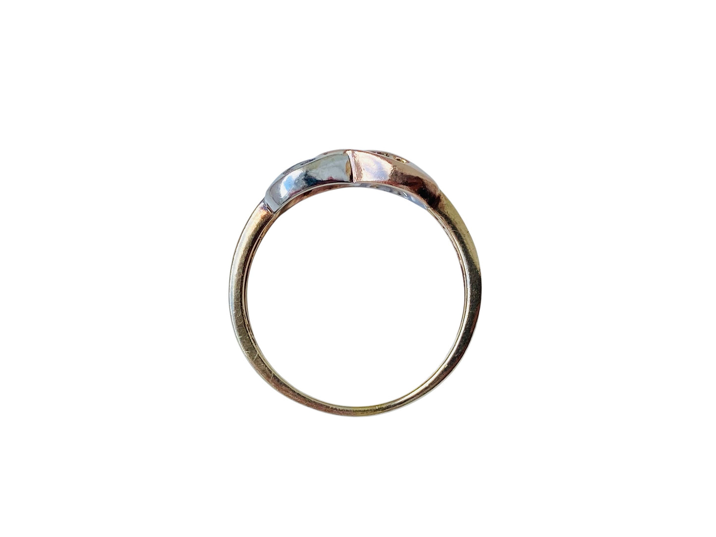 9ct Gold Diamond Cross-Over Ring