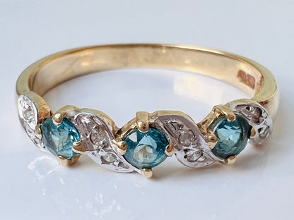 9ct Gold Topaz & Diamond Ring