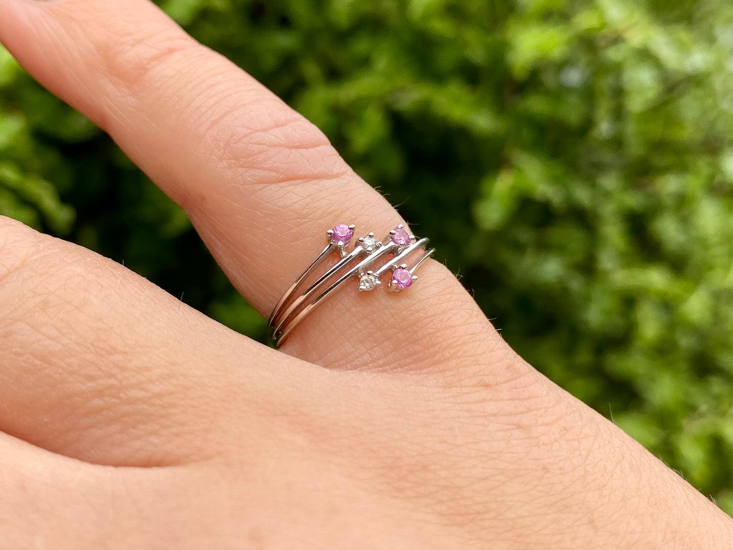 9ct Gold Pink Sapphire & Diamond Ring