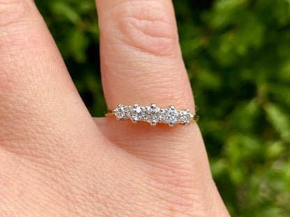 Vintage 18ct Gold Five-Stone Diamond Ring