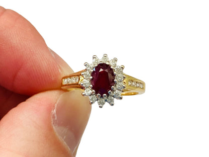 18ct Gold Ruby & Diamond Ring