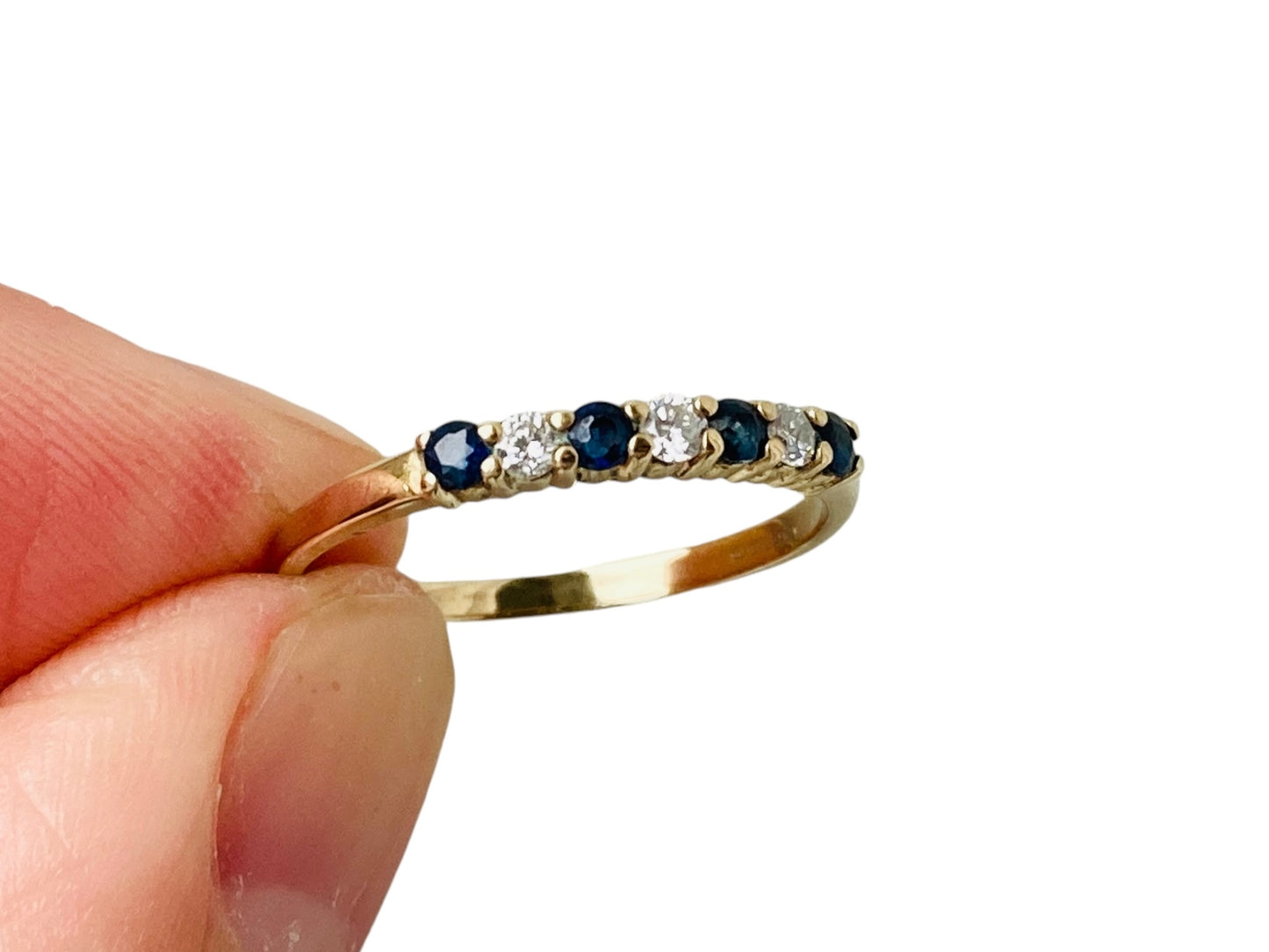 Vintage 9ct Gold Sapphire & Diamond Ring