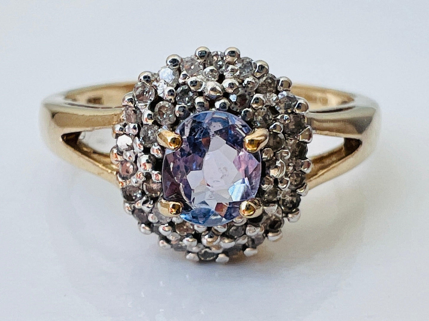 9ct Gold Tanzanite & Diamond Ring