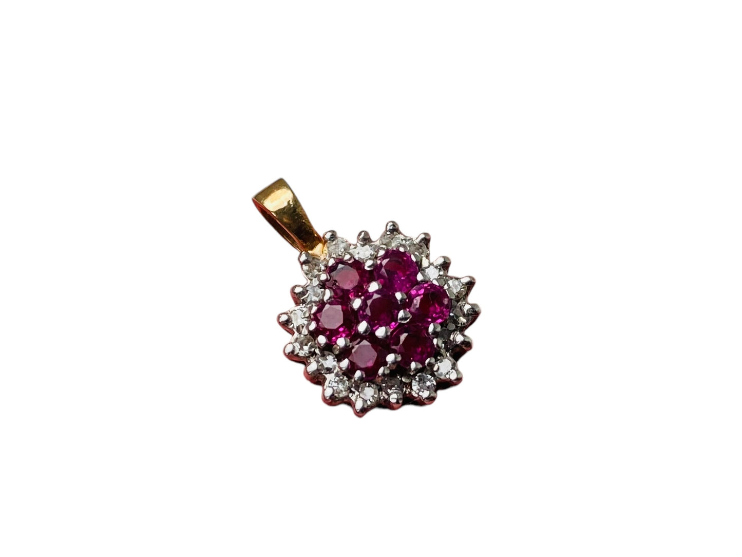 9ct Gold Ruby & Diamond Pendant