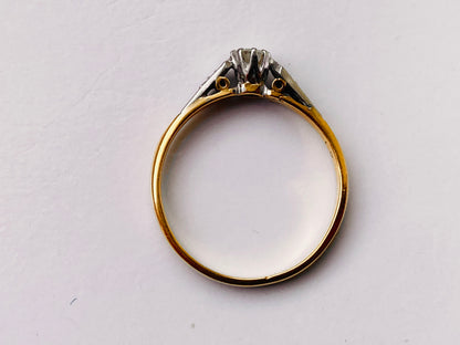 Vintage 18ct Gold & Platinum Diamond Ring