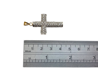 9ct Gold 1.05ct Diamond Cross Pendant