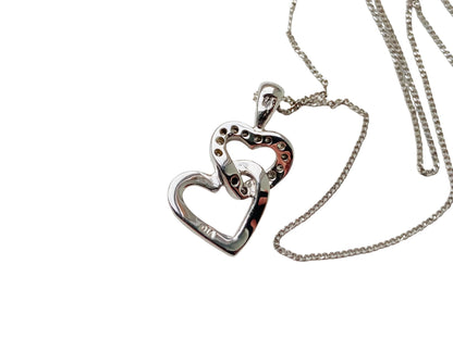 9ct Gold Diamond Heart Pendant With Necklace