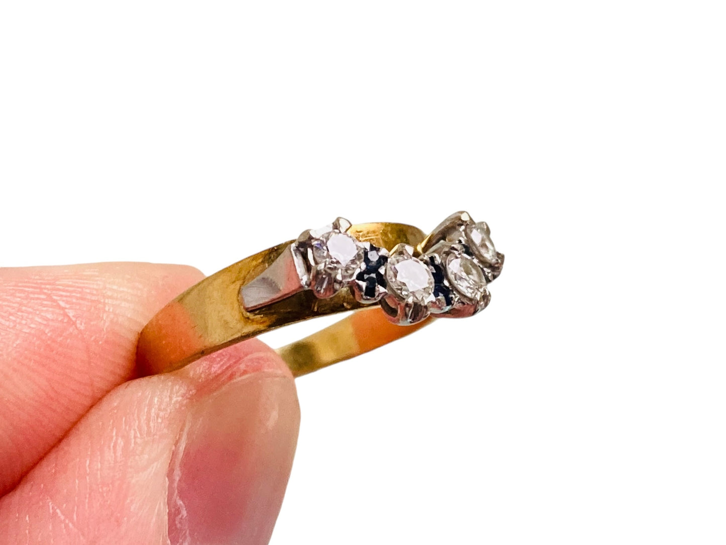 Vintage 18ct Gold Sapphire & Diamond Ring