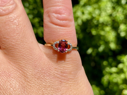 9ct Gold Tourmaline & Diamond Ring