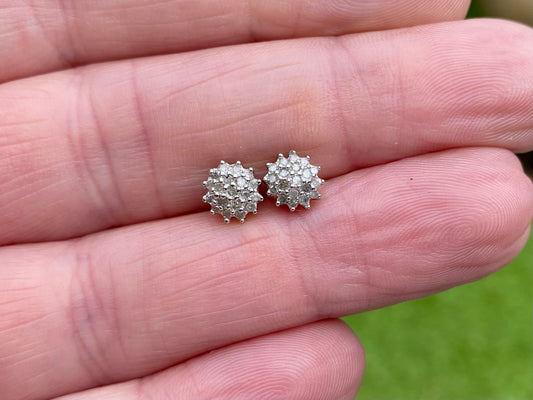 9ct Gold Diamond Earrings