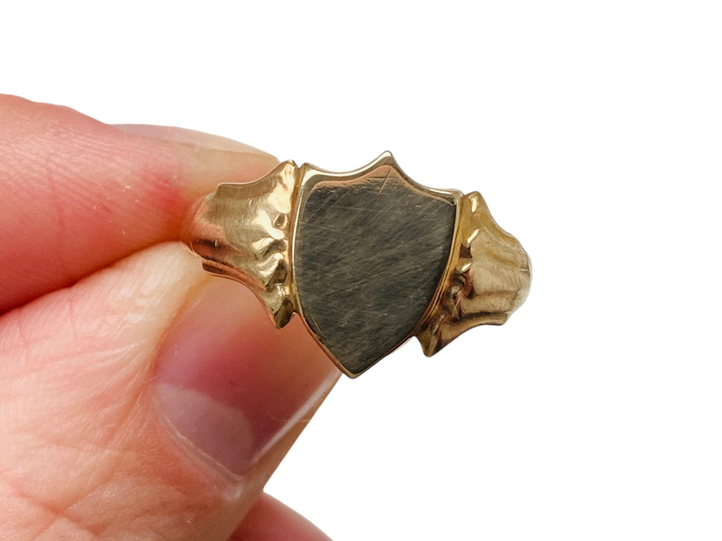 Vintage 9ct Gold Shield Signet Ring