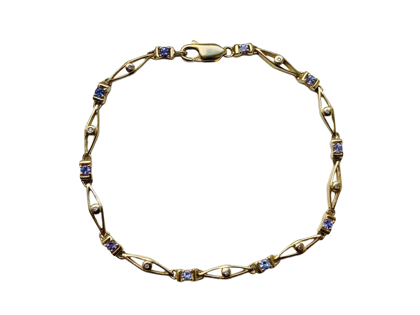 9ct Gold Tanzanite & Diamond Bracelet