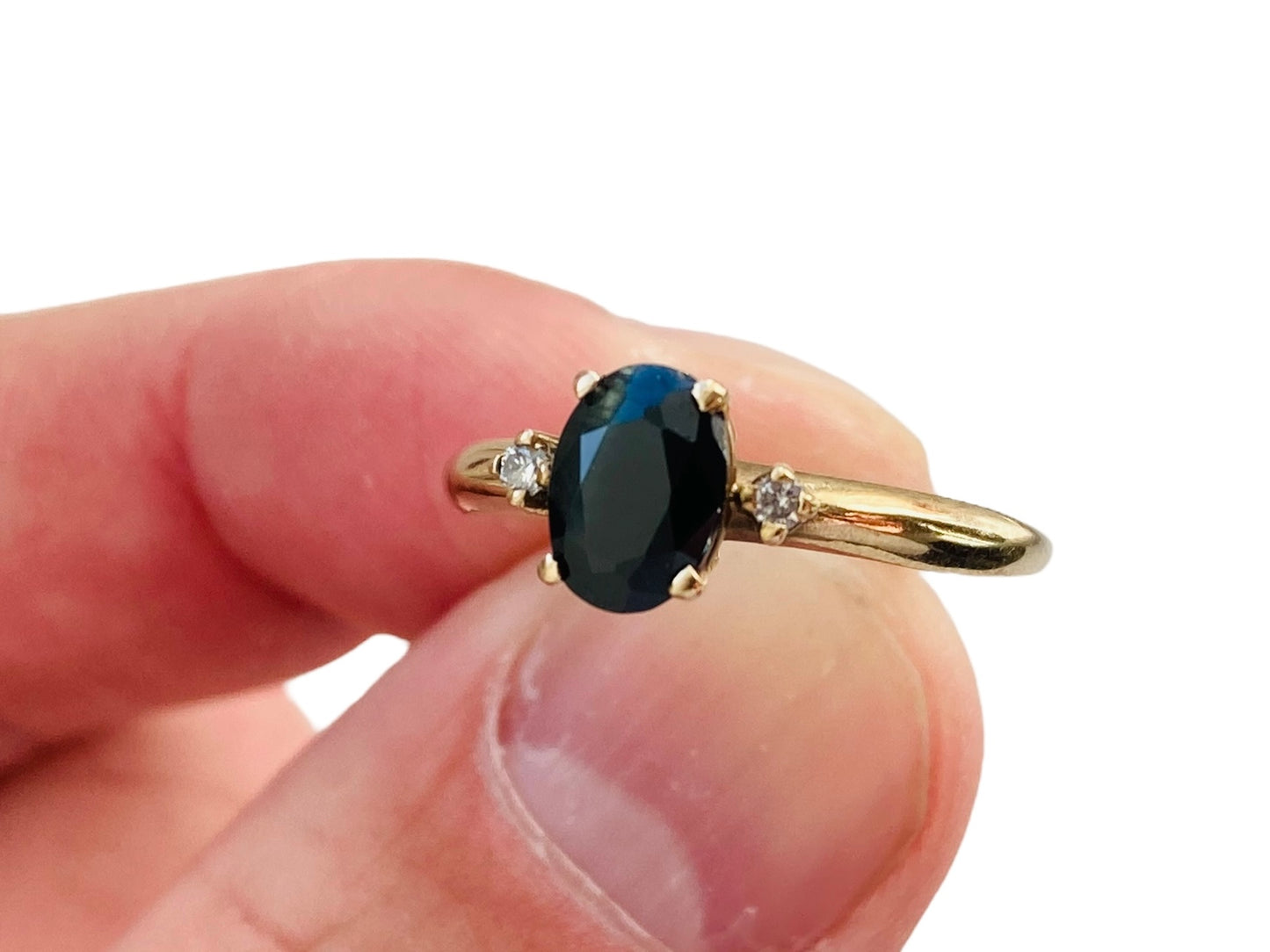Vintage 9ct Gold Sapphire & Diamond Ring