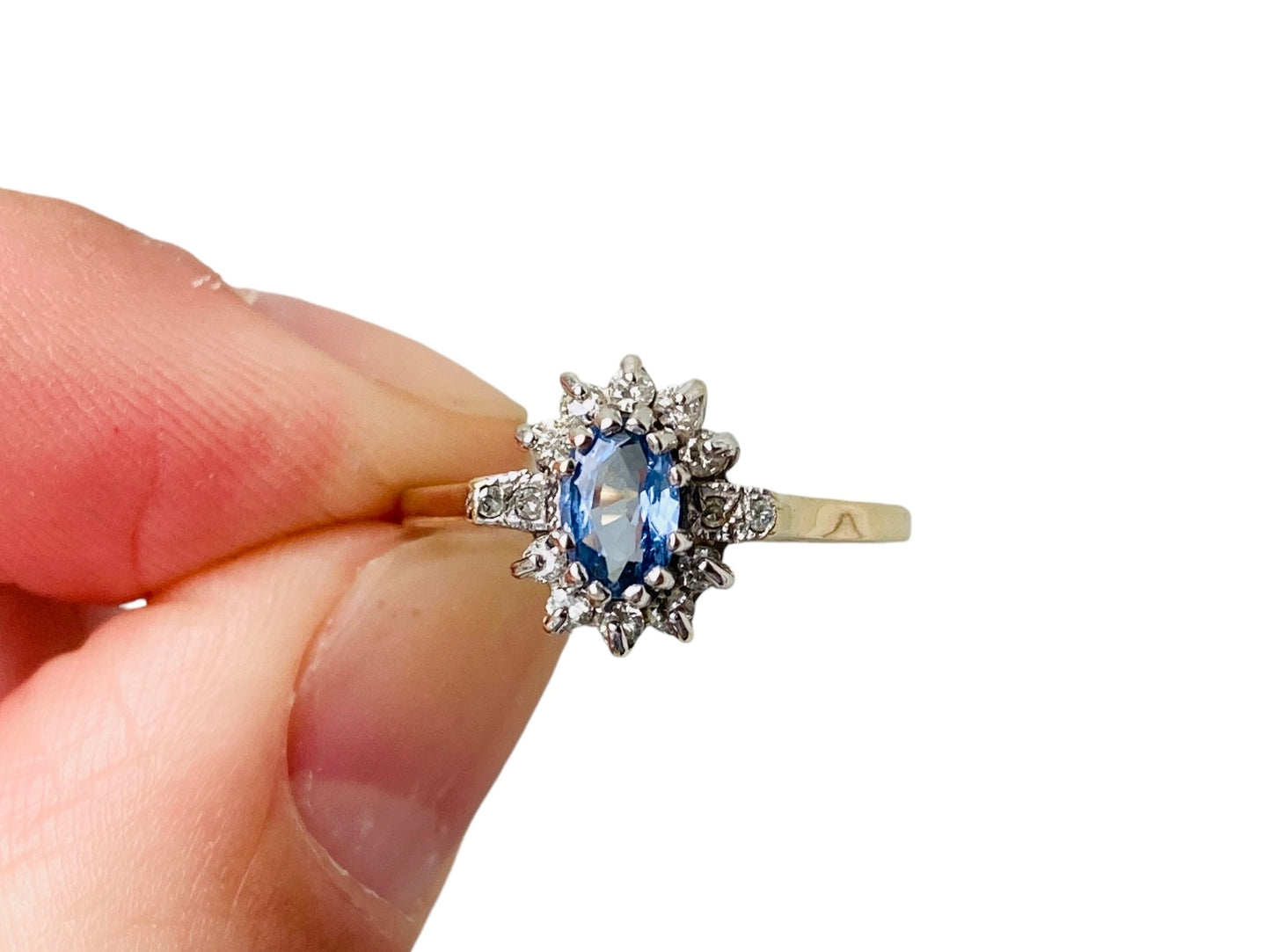 Vintage 9ct Gold Sapphire & Diamond Ring