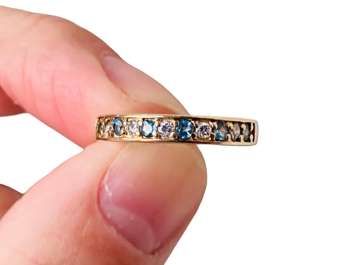 9ct Gold Topaz & Diamond Ring