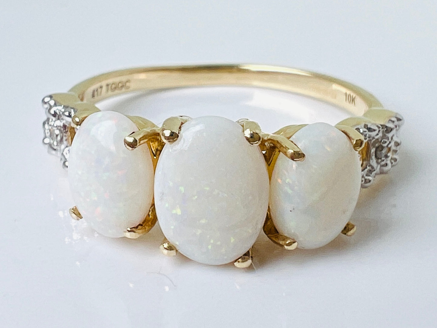 9ct Gold Opal & Diamond Ring