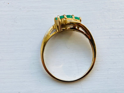 9ct Gold Emerald & Diamond Ring