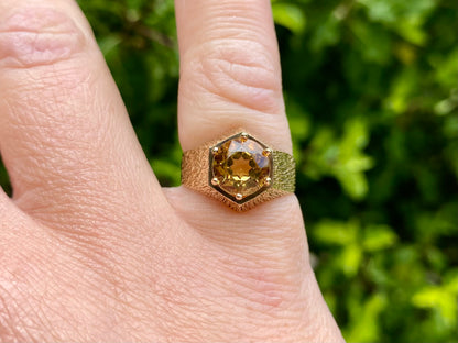 Vintage 9ct Gold Citrine Ring