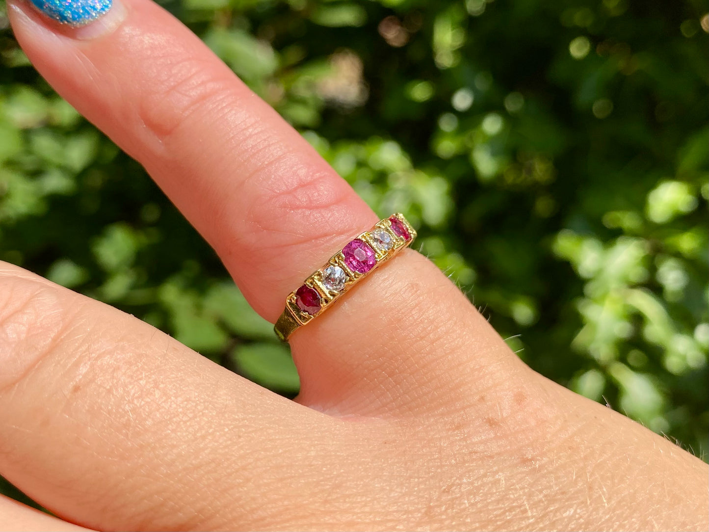 Vintage 18ct Gold Ruby & Diamond Ring
