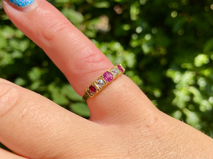 Vintage 18ct Gold Ruby & Diamond Ring