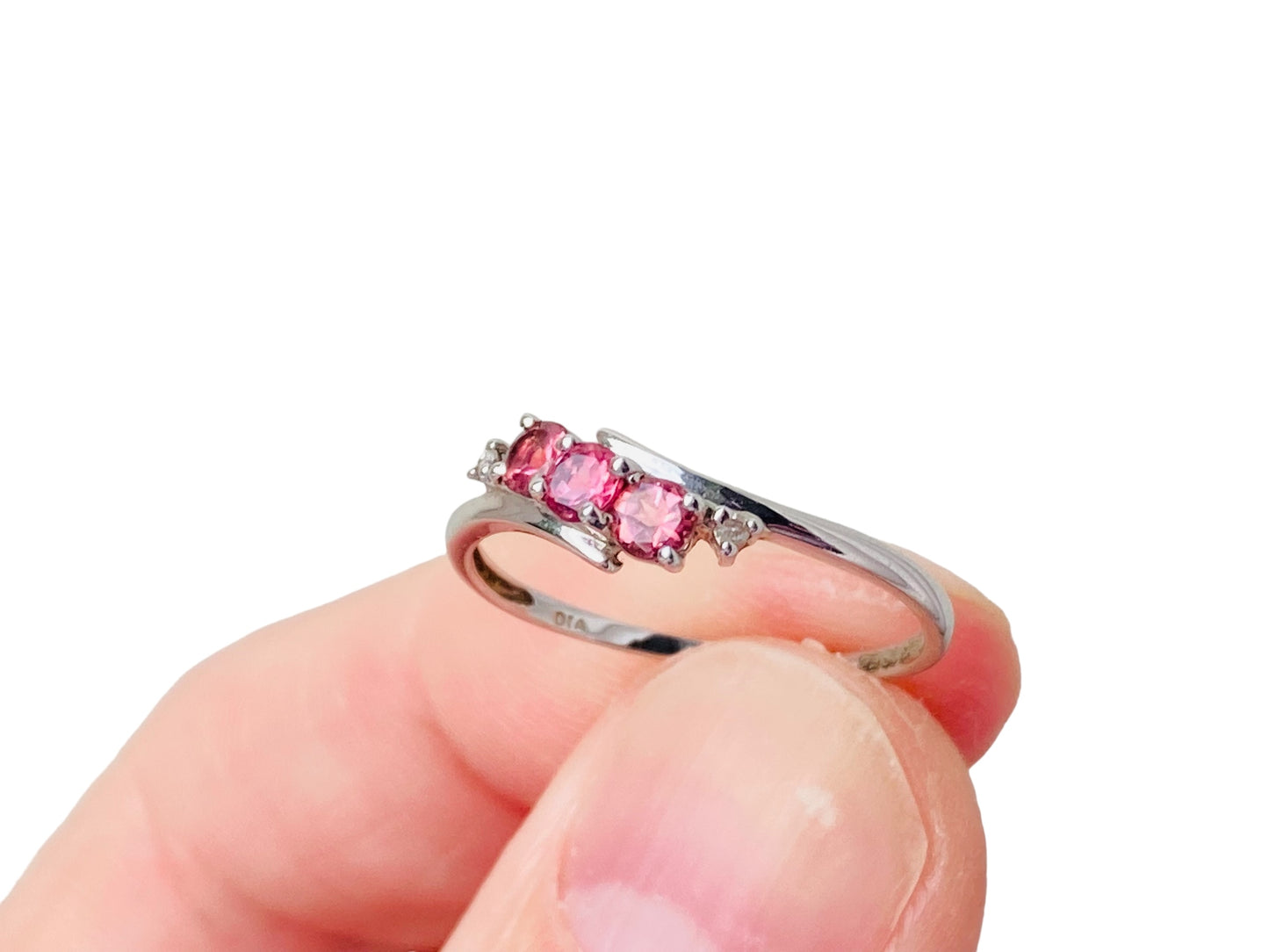 9ct Gold Pink Tourmaline & Diamond Ring