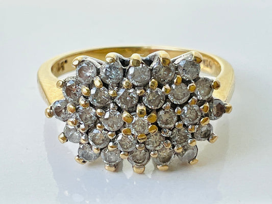 Vintage 18ct Gold Diamond Cluster Ring